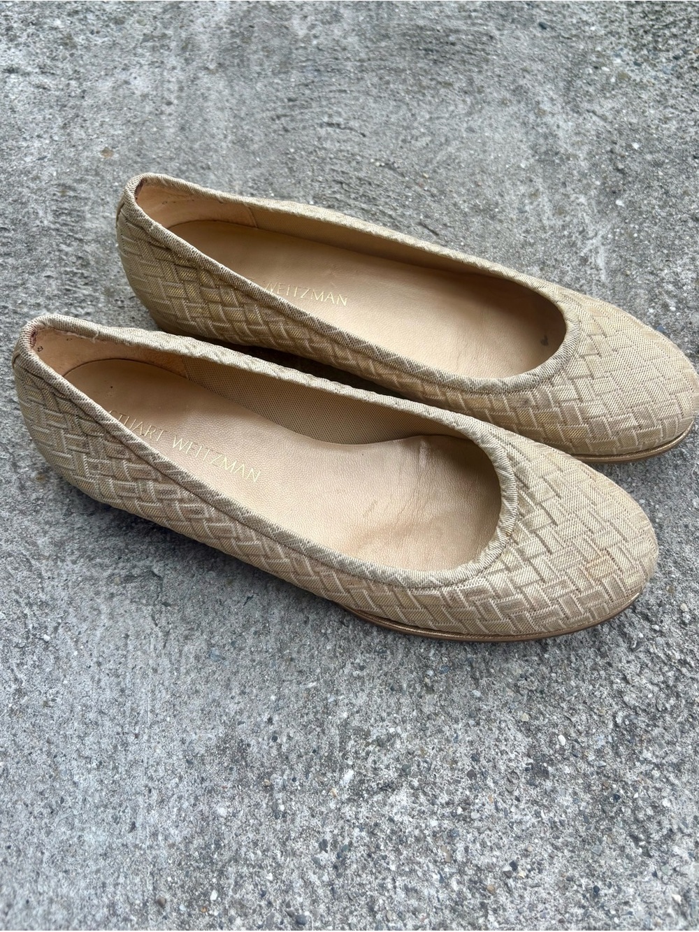 Stuart Weitzman gold flats